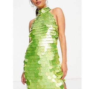 ASOS Green Backless Sequin Dress